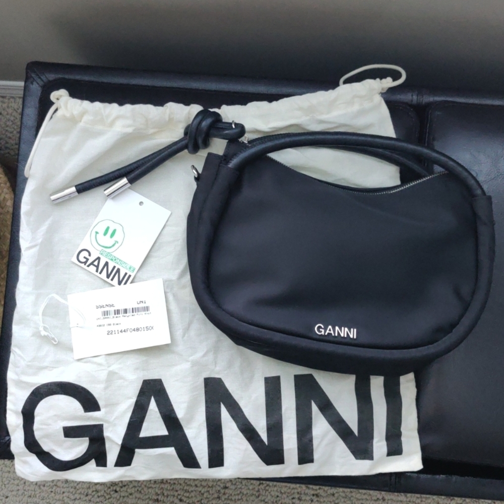 GANNI Black Mini Knot bag